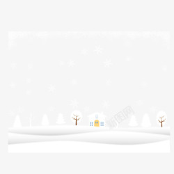 冬天美丽的下雪风景图矢量图素材