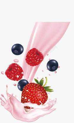 卡通手绘水果蓝莓饮料矢量图素材