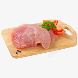 新鲜肉食案板上的肉图高清图片