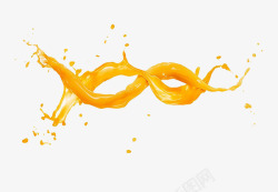 飞舞的橙汁水素材