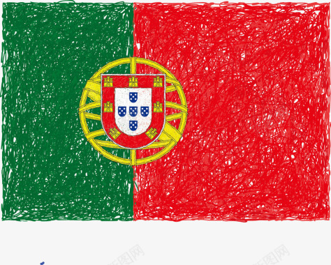 线条组成的葡萄牙国旗图标图标