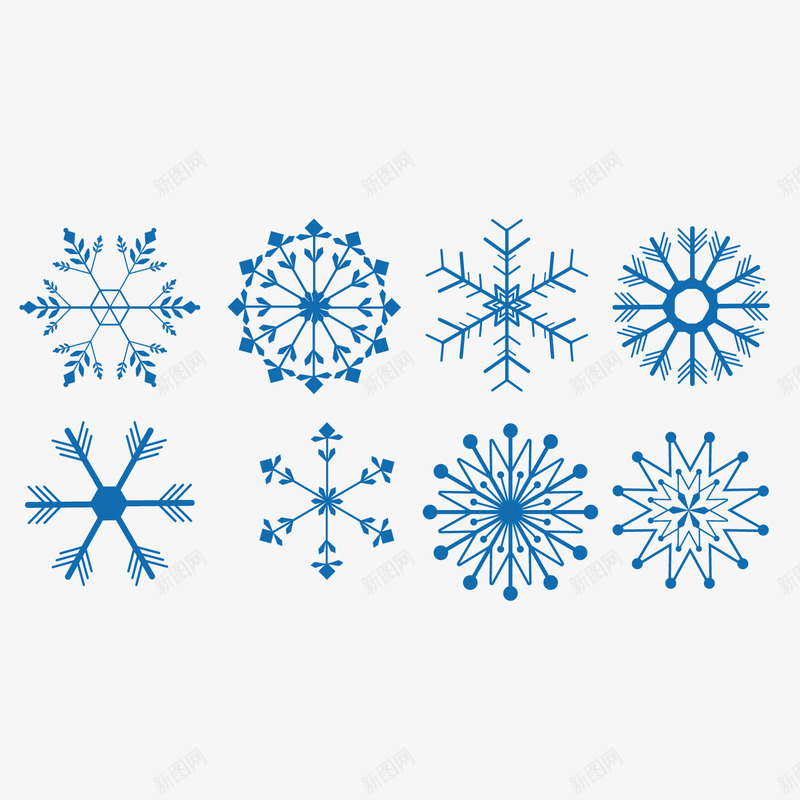 精美雪花矢量图ai免抠素材_88icon https://88icon.com 下雪 创意雪花设计 卡通 精美 雪花 飘雪 矢量图