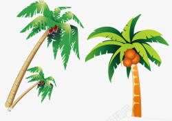 植物夏日海报促销卡通椰子树素材