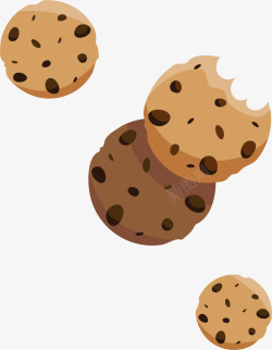 咖啡色饼干咖啡色扁平美味饼干高清图片