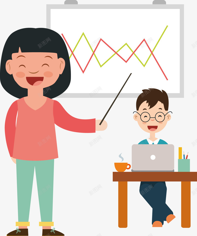 大小人的统计表png免抠素材_88icon https://88icon.com 手绘金融线条 相反方向的线条 矢量源文件 认真学习 认真学习技能的员工 金融线条 金融线条统计表 颜色对比统计图