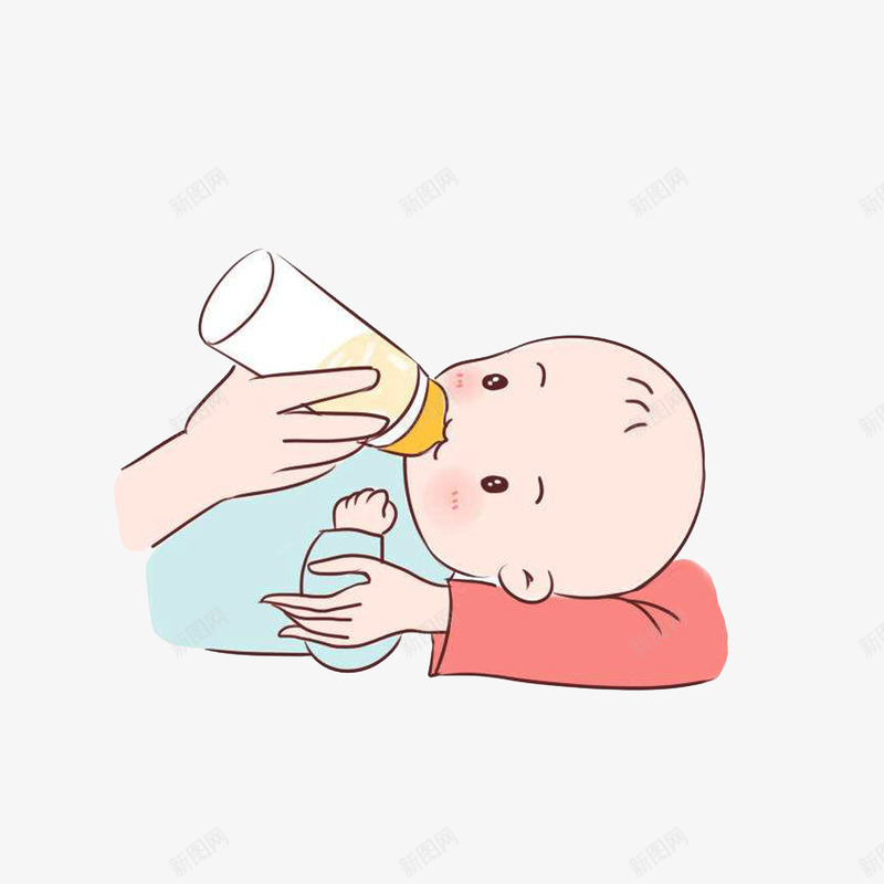 在妈妈臂弯里喝奶的宝宝png免抠素材_88icon https://88icon.com 卡通手绘 可爱的小宝宝 喝奶的宝宝