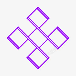 创意紫色几何点缀素材