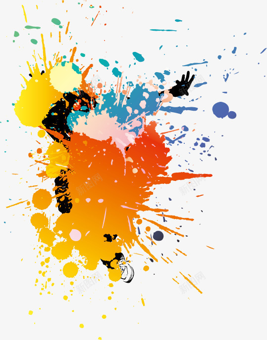彩色喷墨矢量图ai免抠素材_88icon https://88icon.com 五颜六色 喷墨 墨迹 彩色 矢量图
