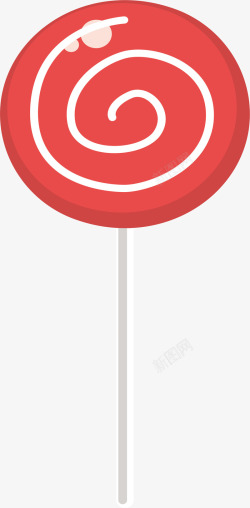 红色螺旋棒棒糖矢量图素材