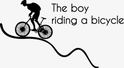 单车少年卡通创意个性骑单车的少年高清图片