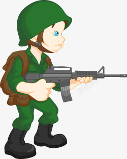 卡通可爱小人士兵军事素材