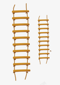 土黄色麻绳制梯子素材