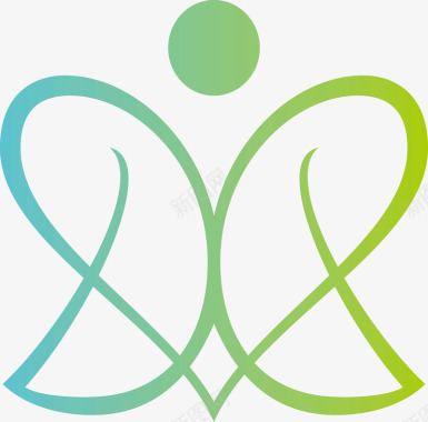 爱心家庭绿色手绘logo矢量图图标图标