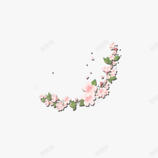 粉色桃花psd免抠素材_88icon https://88icon.com 桃花 点缀 粉色 花框