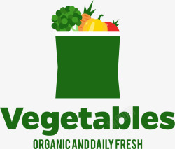 绿色蔬菜标签素材
