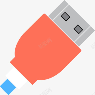 USB棒卡通彩色数据接头图图标图标