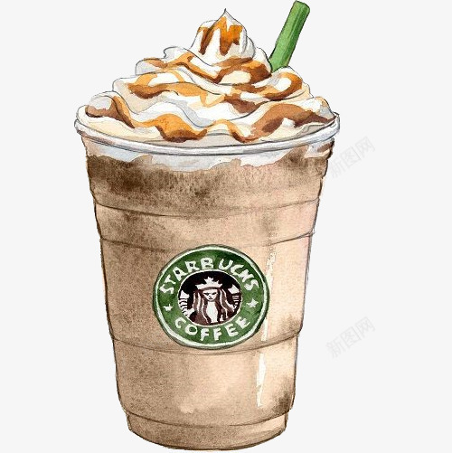 手绘绘画夏日冷饮冰淇淋png免抠素材_88icon https://88icon.com 冰淇淋 冷饮 夏日 手绘 星巴克 绘画