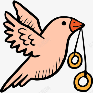 鸟笼婚礼鸽子图标图标