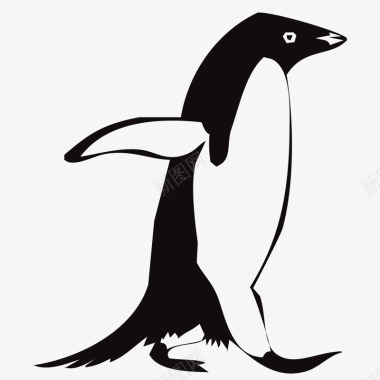 大企鹅手绘一只企鹅元素矢量图图标图标