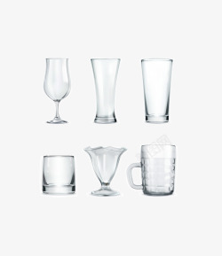 透明玻璃杯集合素材