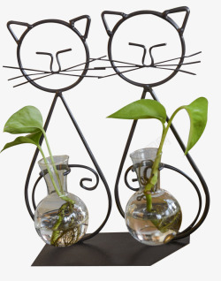 创意简约餐桌摆件绿植玻璃花瓶素材