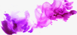 紫色水墨画墨迹毛笔字素材