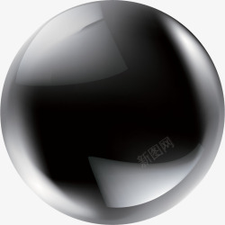 黑色珠光圆球七夕素材