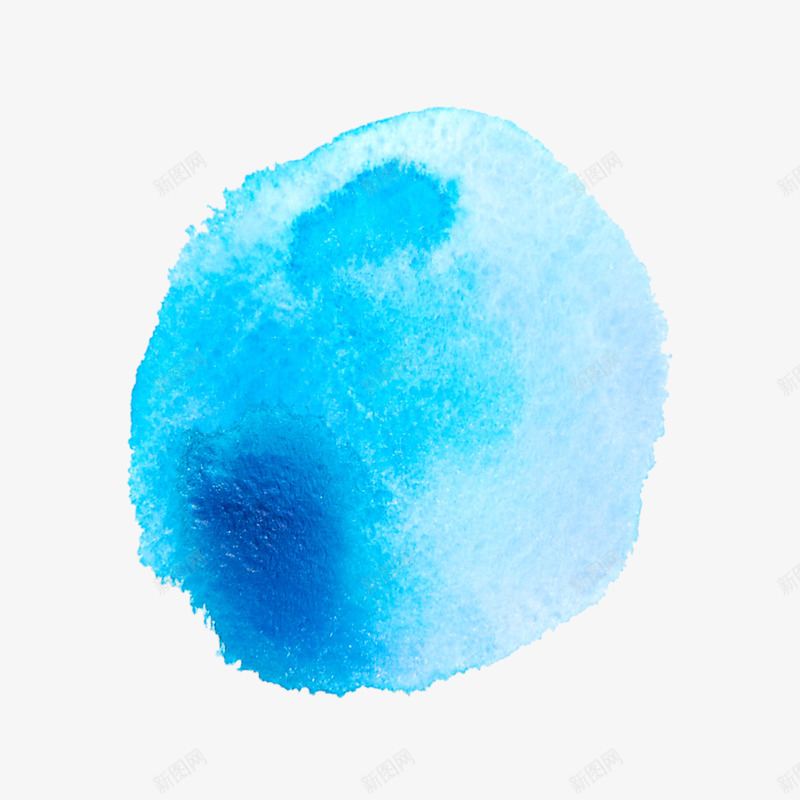 蓝色晕染圆形墨迹png免抠素材_88icon https://88icon.com 圆形 墨迹 晕染 蓝色
