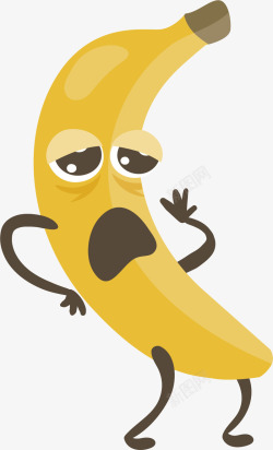 劳累的香蕉小人素材