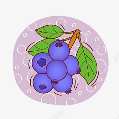 营养丰富的金针菇蓝莓图标图标