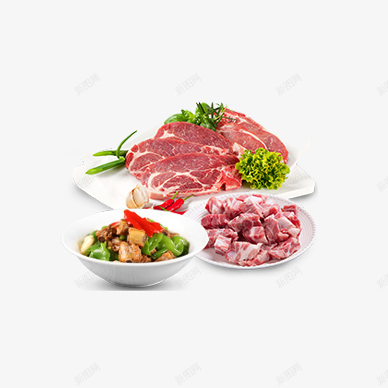 生鲜首图肉块组图产品实图png免抠素材_88icon https://88icon.com 半成品食材 牛排 生鲜食品 生鲜首图 肉块 装盘食物