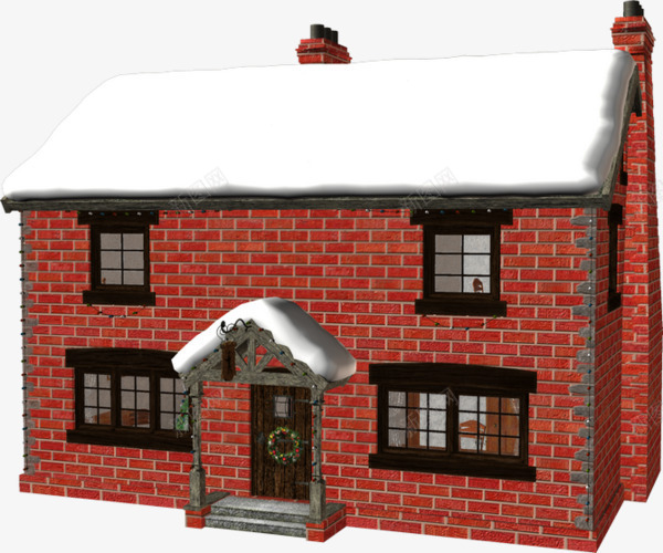 下雪的房子png免抠素材_88icon https://88icon.com 屋子 房子 手绘 白雪