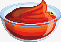 创意玻璃碗番茄酱高清图片