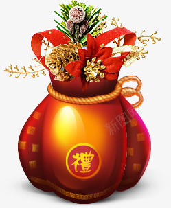 一袋礼物红色png免抠素材_88icon https://88icon.com 一袋 礼品 礼物 红色 节日