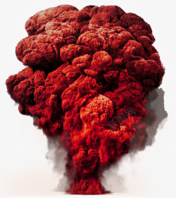 红色爆炸烟雾效果元素素材