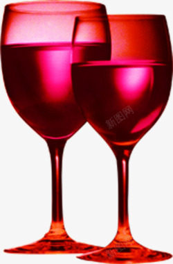 红色透明葡萄酒杯中秋素材
