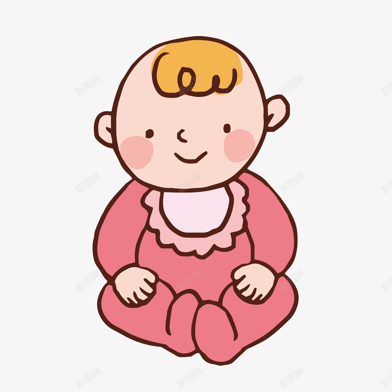简笔绘画小婴儿图案矢量图eps免抠素材_88icon https://88icon.com 人物 儿童 卡通 婴儿 宝宝 小清新 简笔 简约 粉色衣服 绘画 矢量图