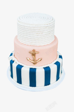 蓝色海军条纹蛋糕素材