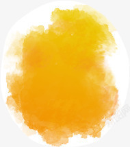 黄色水彩渲染墨迹素材