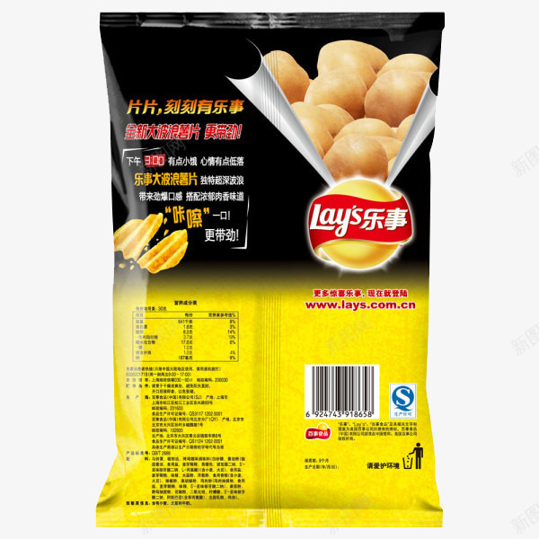乐事大波浪薯片背面png免抠素材_88icon https://88icon.com 乐事 大波浪薯片 美味 膨化食品 营养 薯片 零食 香脆烤鸡翅味