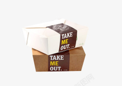 餐饮打包盒标签密封的纸质打包盒高清图片