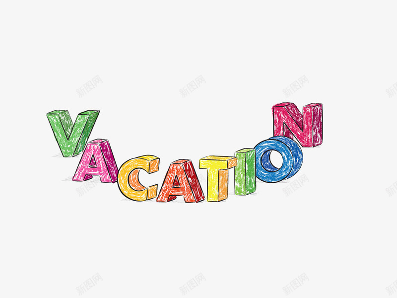 VACATIONpng免抠素材_88icon https://88icon.com 旅行 糖果色 缤纷 英文字符