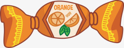 橙色口味水果糖素材