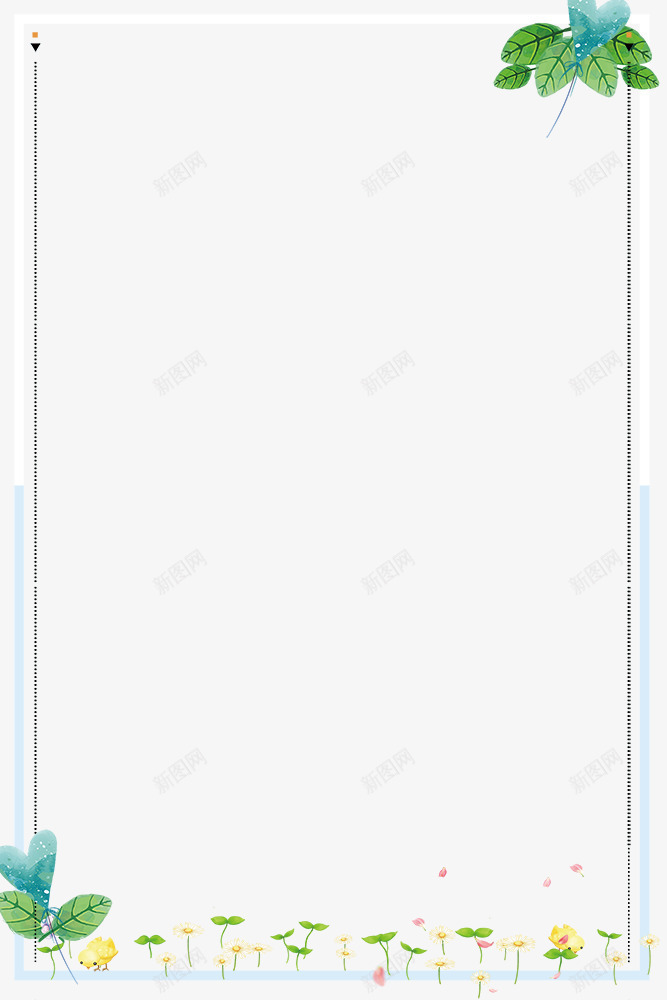 春季小清新花朵叶子装饰边框psd免抠素材_88icon https://88icon.com 叶子装饰 大自然景色 手绘 春季 春色 树木装饰 植物装饰 花朵装饰