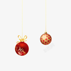 彩色圣诞圆球悬挂元素素材