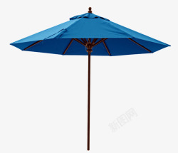 蓝色折叠出门遮阳伞实物素材