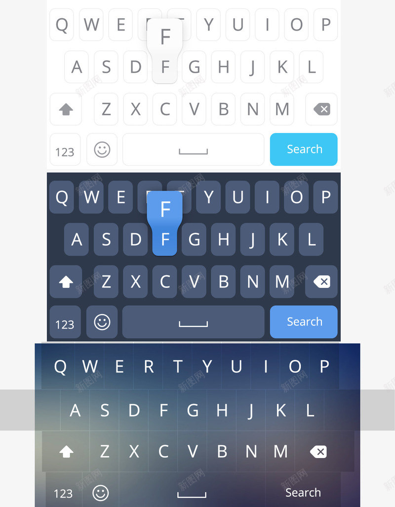 ios8键盘psd免抠素材_88icon https://88icon.com 卡通 可爱 漂亮