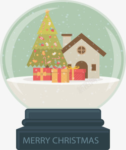 暖冬水晶球下雪圣诞水晶球高清图片