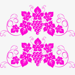 粉色葡萄花纹花纹少数民族素材