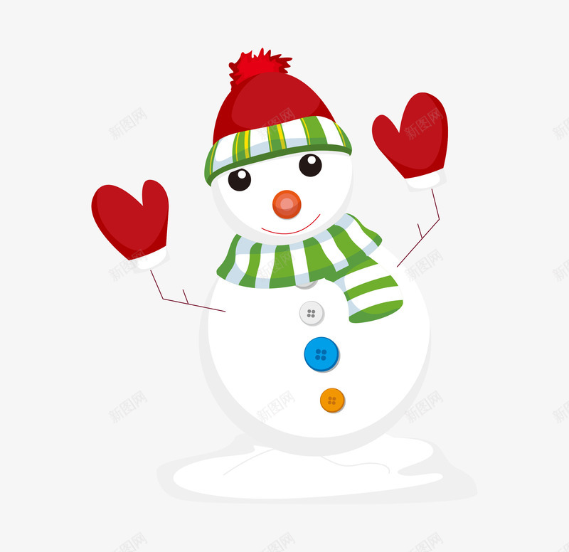 手绘卡通堆雪人雪人png免抠素材_88icon https://88icon.com 下雪 冬天 可爱雪人 堆雪人 红色帽子 红色手套 雪人